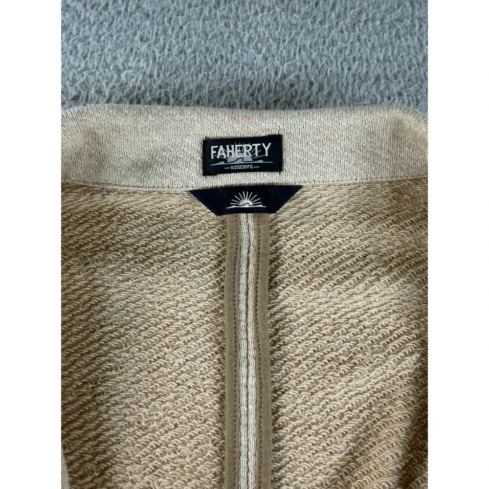 Faherty Inlet Knit Blazer Mens XL Beige Cotton Casual Sport Jacket Preppy